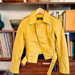 Mustard Yellow Moto Leather Santo by Paolo de Santo